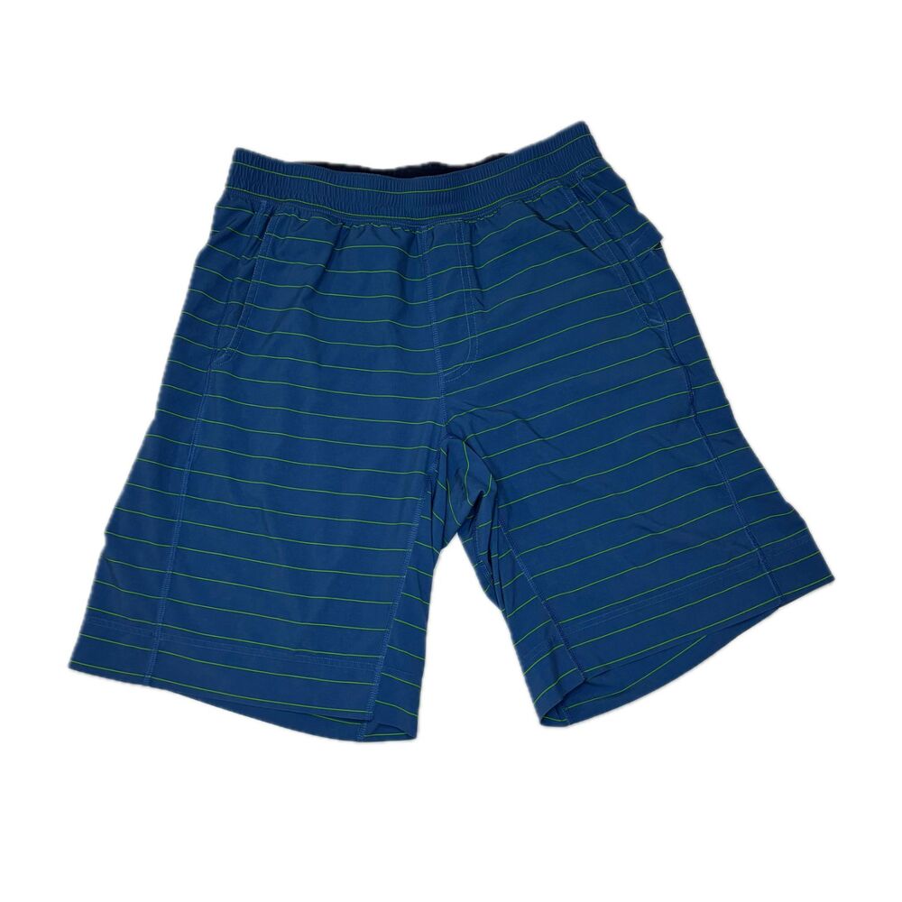 Lululemon Pace Breaker Blue/Green Men’s Large (L) Striped Gym Board Shorts